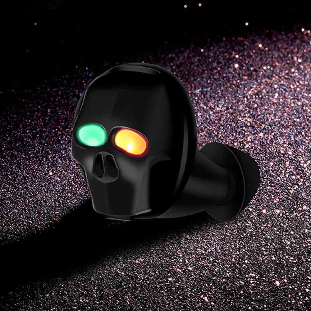 1Pc LED Skull Wireless Bluetooth Earbuds Sports Fitness Earphone for Outdoor Traveling SGA998