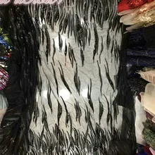 Черная кружевная ткань с блестками, Красивая Роскошная Тюлевая сетчатая кружевная ткань с вышивкой для свадебного платья