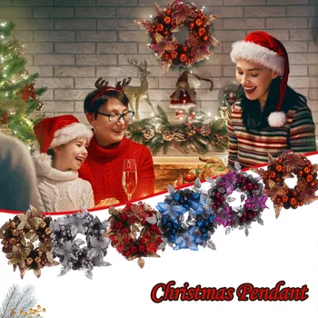 

Christmas Wreaths On The Door Artificial Garland Door Hanging Decorative Supplies For Christmas Party Decoration
