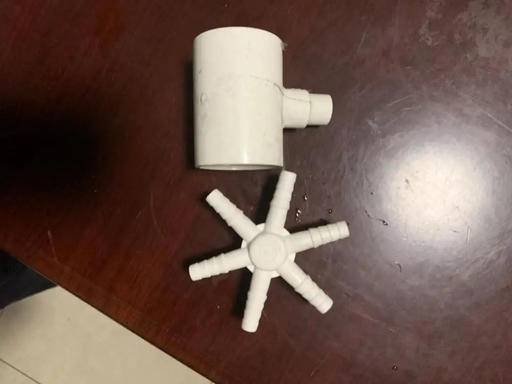 10pcs D50mm PVC connection with  12mm  six angles connection used for fish shrimp pond tank farming/water treatment system
