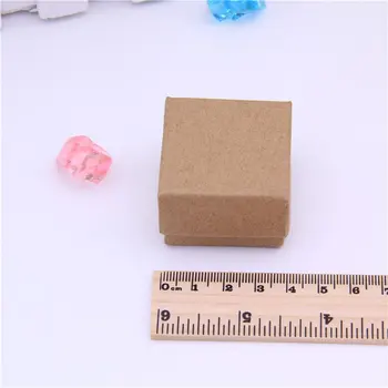 

Kraft Paper Box Monochromatic Coating Ring Jewelry Box Kit For Small Hair Accessories Double Earrings Box Hair Clip Gift Box
