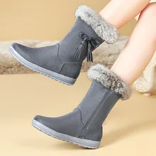 SAGACE классические сапоги; высококачественные однотонные сапоги на плоской подошве с круглым носком, плюшем, бахромой и молнией; женская обувь; однотонные ветрозащитные сапоги; Размеры 35-43