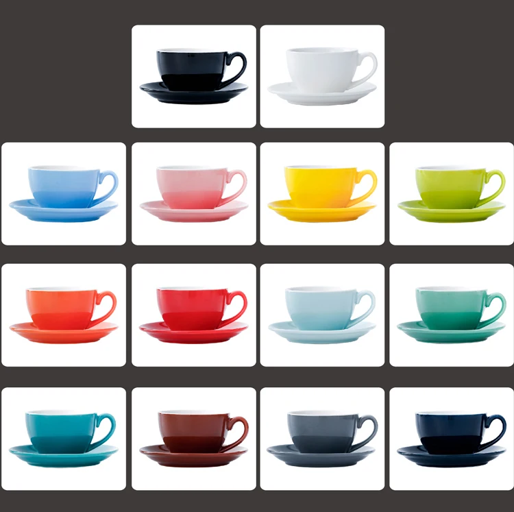 CHANSHOVA Modern Simplicity Ceramic Coffee Mug and Saucer 220ml Porcelain Coffee Cups Set Tea Milk Drinking Utensils H046
