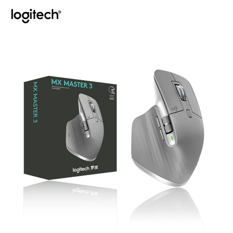 Мышь logitech MX Master 3 серая беспроводная Bluetooth мышь бизнес РЧ беспроводная с беспроводным приемником 2,4G Mx master 2s обновление - Цвет: Серый