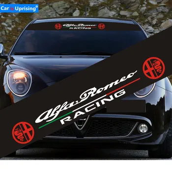 

1pc Car Front Windshield Stickers Italy Sports RACING Decal Styling for Alfa Romeo 4C 147 156 166 159 Giulietta Giulia Spider GT