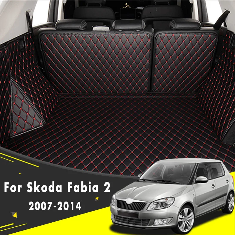

Car Cargo Carpet Mud Protector Custom leather Car Trunk Mats For Skoda Fabia 2 2007 2008 2009 2010 2011 2012 2013 2014