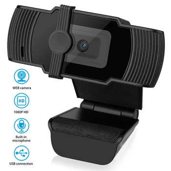 

1080P High-definition Autofocus Web Cam 5MP Video Calling Camera USB Free Driver with Privacy Cover Build in Microphone