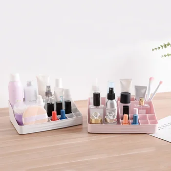 

Plastic Makeup Cream Management Box Office Sundries Make Up Container Boxes Tabletop Cosmetics Finishing Storage Case
