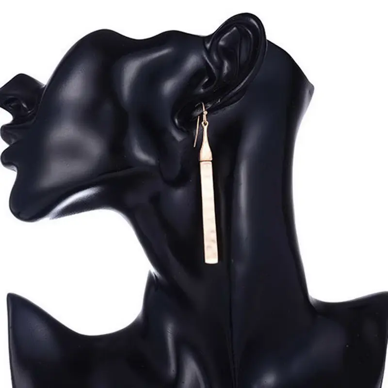 ZWPON Золото Серебро Чеканная полоска Висячие серьги для женщин длинные модные серьги ювелирные изделия оптом