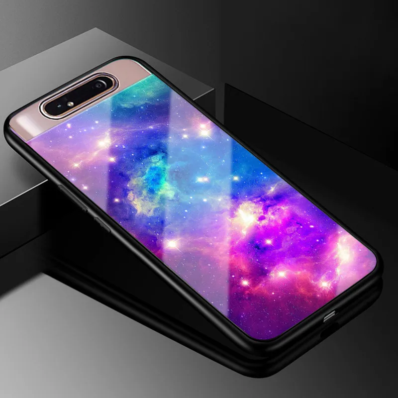 10 Чехол для samsung Galaxy A80, жесткое стекло для ПК, чехол для телефона, черный ТПУ, Бампер для samsung A80 Galaxy A80 A 80, чехол A805 - Цвет: 10