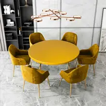 Protetor de pano de cobertura de mesa elástico redondo impermeável toalha de mesa de poliéster catering cabido capa de mesa com elástico afiado 120cm