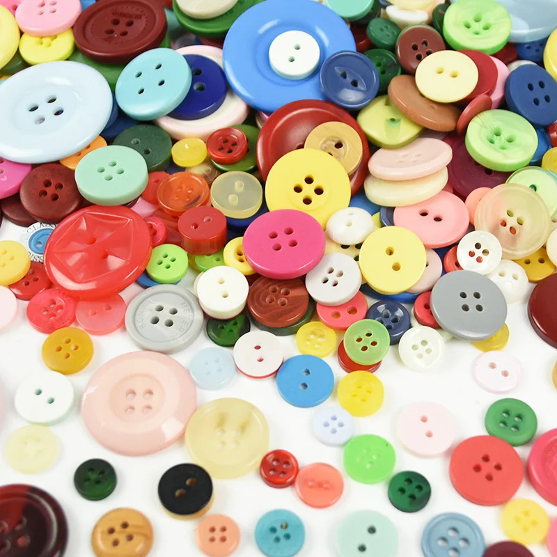 

50/100g/lot Mix Color Plastic Snaps 4 Holes Buttons Sewing Crafts For DIY Scrapbooking Home Decoration Sewing Clothes Accessory