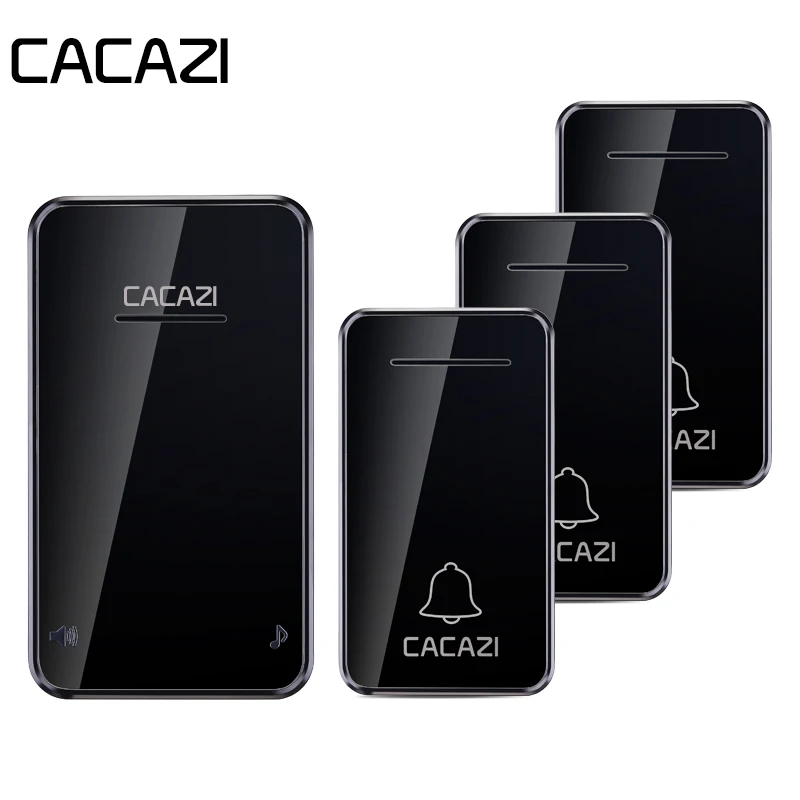 CACAZI-timbre inalámbrico autoalimentado FA8, 200M, control remoto, sin batería, 220V