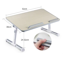 Support multifonctionnel pliable pour ordinateur portable, Table d'étude, bureau d'ordinateur en bois, pour lit, canapé, service à thé 