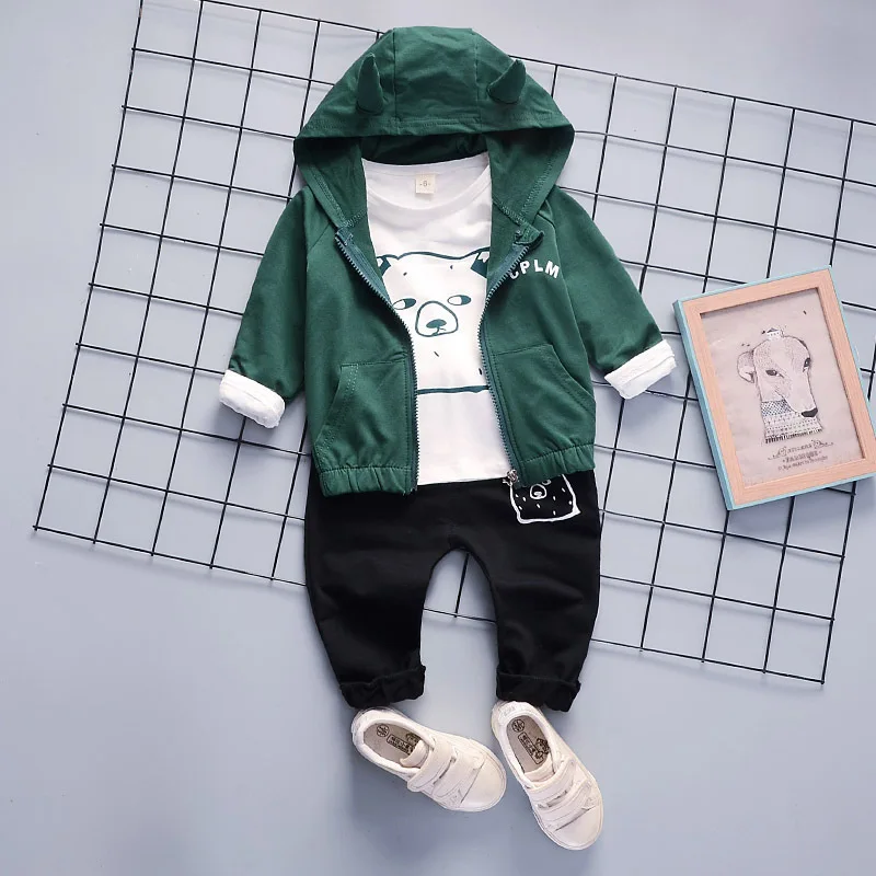 

2019 Spring Childrenswear Korean-style Casual Fashion Baby Three-piece Set out Clothes Spring Clothing Suit 1-4-Year-Old BOY'S H