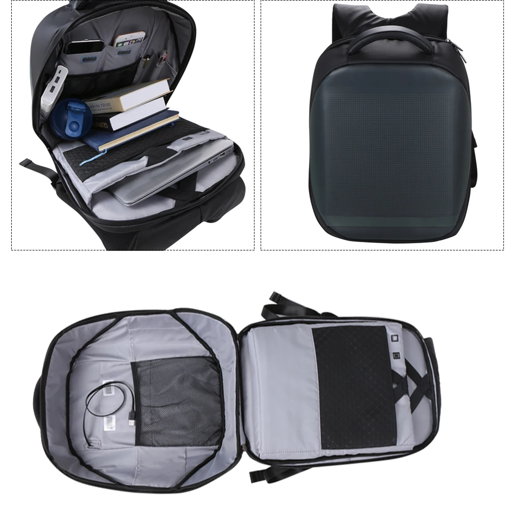 Backpack Intelligent LEDs Fashion Laptop Backpack School Bag Mobile Remote Change Content