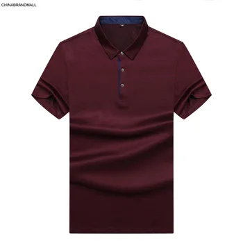 

Mulberry Silk Short Sleeve T Shirt Men's Wear Plus Fat Plus Size Middle-aged And Elderly Men Thin Ice Silk Fat Fat Man Polo