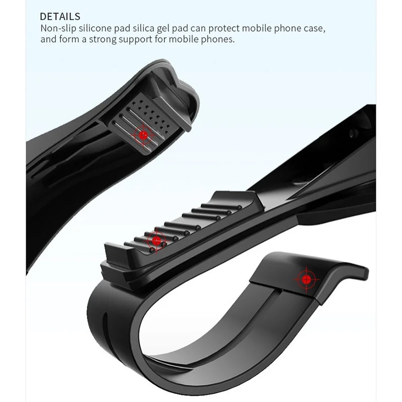 360 Rotation Car Phone Clip Holder Dashboard High-quality Air Vent Cellphone Mount Car Bracket Clip Black Fashion Mobile Stand