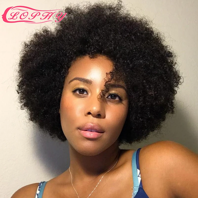 Permalink to -35%OFF Short Afro Nature Dream Kinky Curly 100% Human Hair Wigs Cheap Human Hair Wig For Party Dance Cosplay