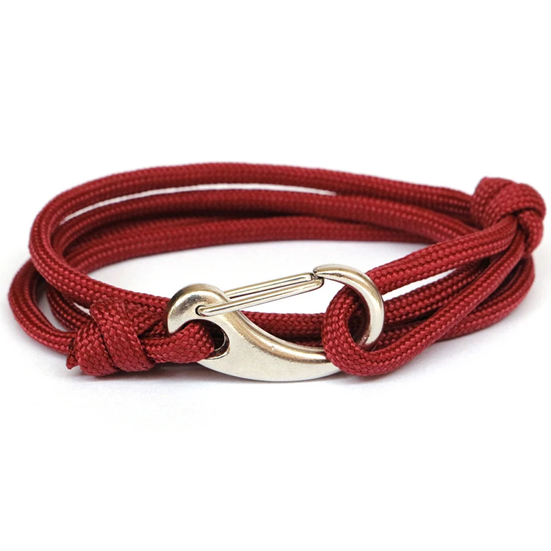 Minimalist Braided Thread Bracelet For Men Adjustable Umbrella Rope Red Braslet Male Jewelry Accessories Boyfriend Gift Pulseras - Окраска металла: Red