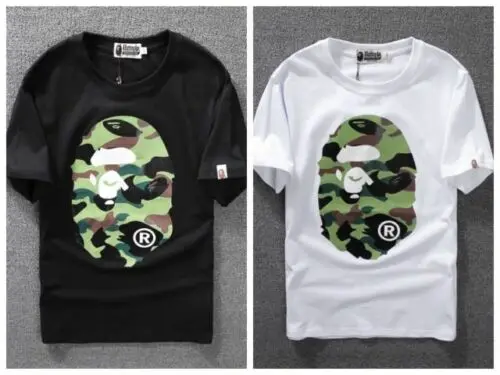 Ba pe футболка baithing Ape Basic TEE Футболка с коротким рукавом и круглым вырезом унисекс