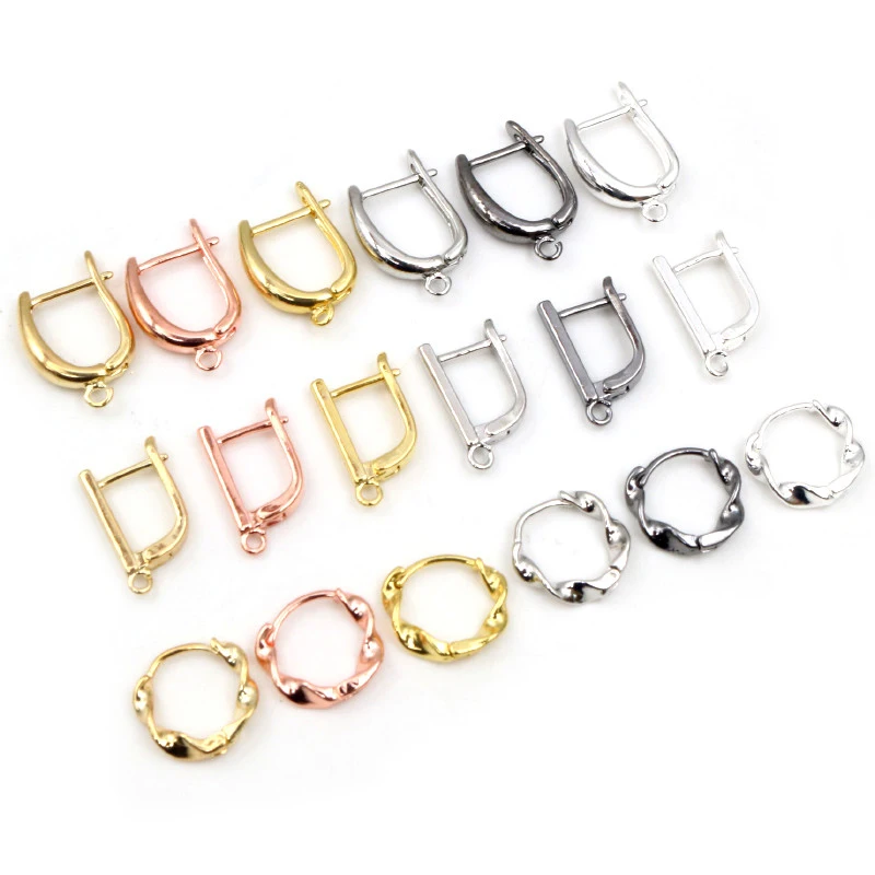 

10pcs Gold Color French Earring Hooks Lever Back Open Loop Setting for DIY Earring Clips Clasp Jewelry Making Accessories