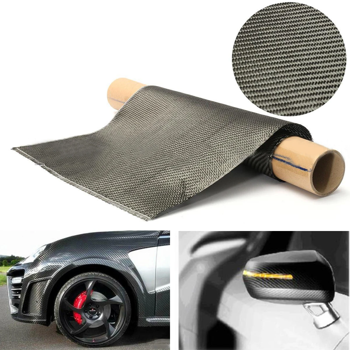JX-LCLYL 3K Car Bicycle Decoration Carbon Fiber Cloth Tape Fabric Twill Weave 36x91cm