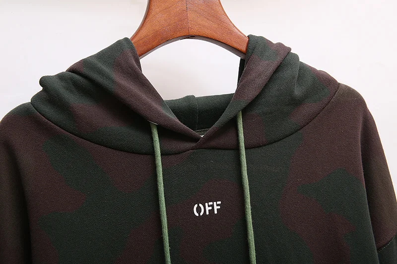 19ss Off-White OW камуфляжная стрела для мужчин и женщин унисекс для влюбленных Модная хлопковая Повседневная Толстовка с капюшоном свободная Куртка Пуловер