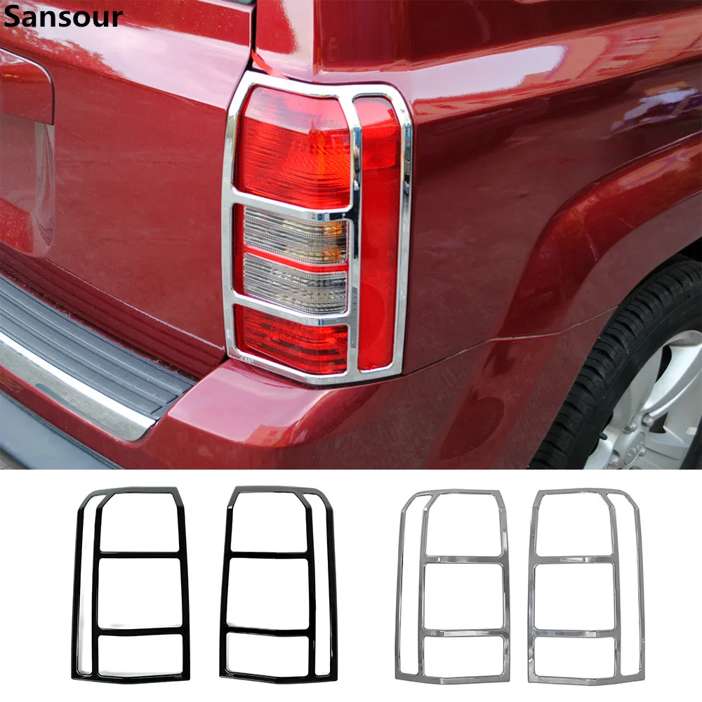 RJJX Lamp Hoods Fit For Patriot ABS Car Rear Tail Light Lamp Decoration Cover Guards Fit For Jeep Patriot 2011-2016 Car Accessories Color : Chrome