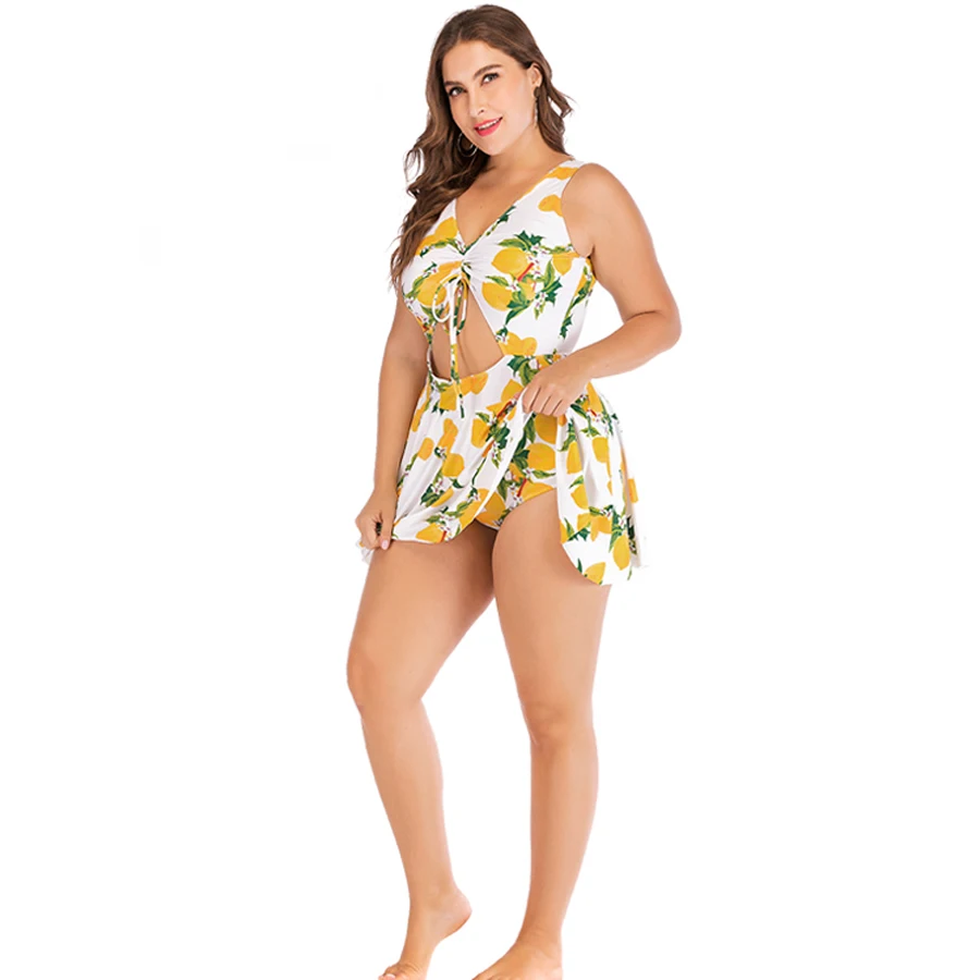 Большой размер, женский костюм, набор бразильских купальников с принтом, пляжная юбка, купальник, юбка для плавания, пляжная одежда, женский купальник, XL~ 5XL