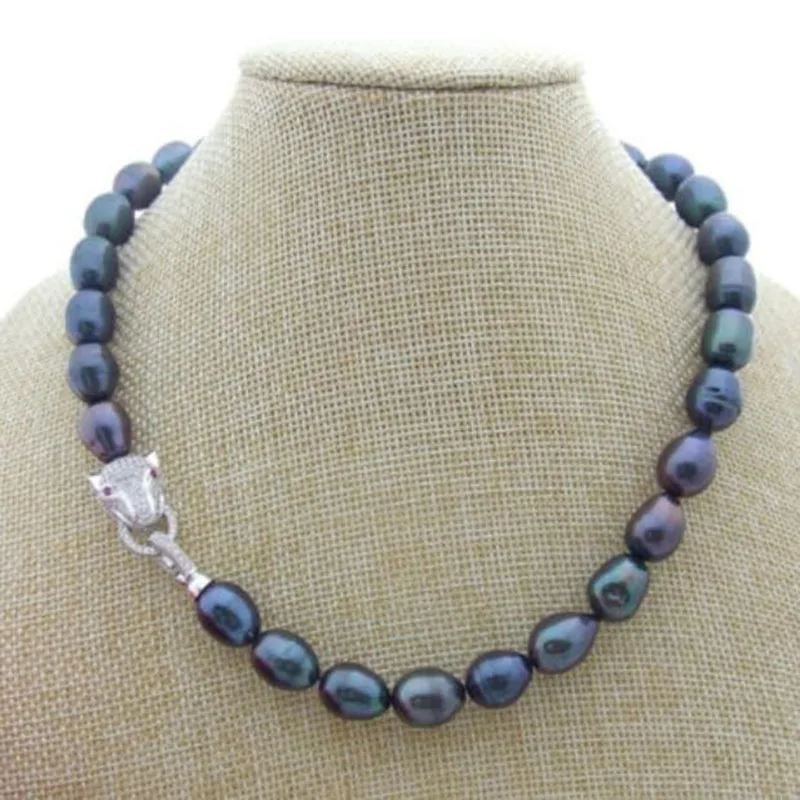 

STUNNING 11-13MM TAHITIAN BLACK GREEN PEARL NECKLACE 18 INCH