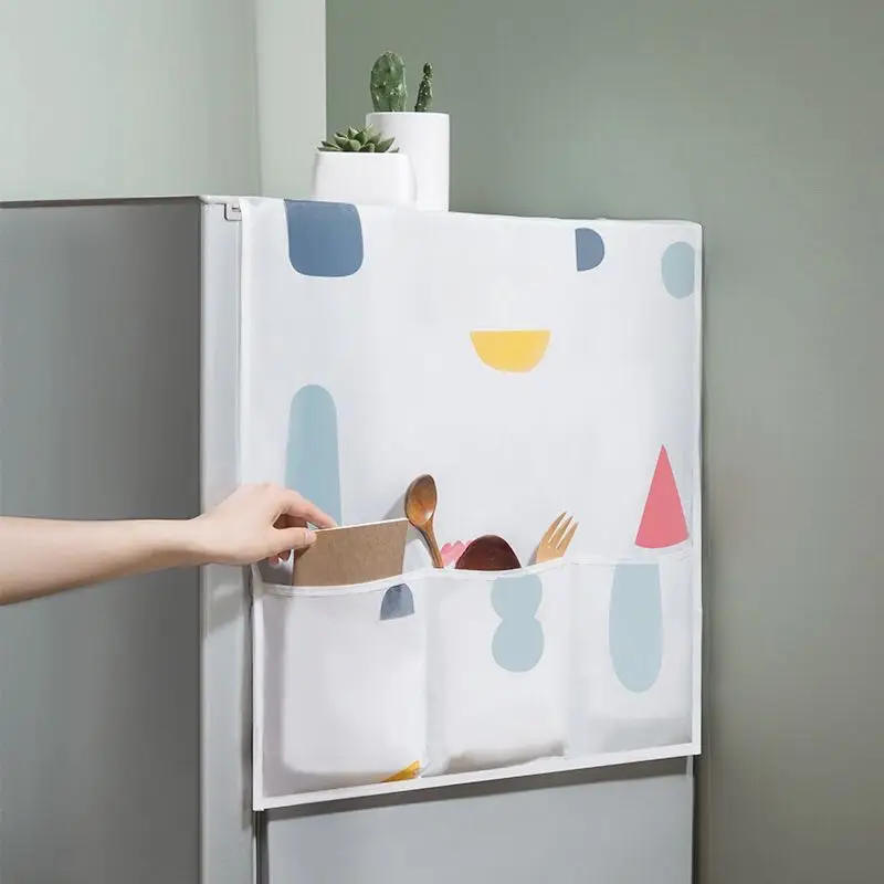 

Waterproof Refrigerator Dust Cover With Pocket Storage Bag Washing Machine Dustproof Hanging Bag Storage Bag