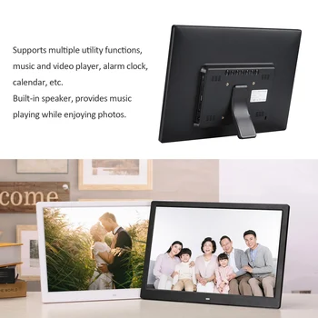 

14" LEDs Digital Photo Frame Album Display Image MP4 Video MP3 Audio Clock Calendar Touch Key Support Auto Play Multi Languages
