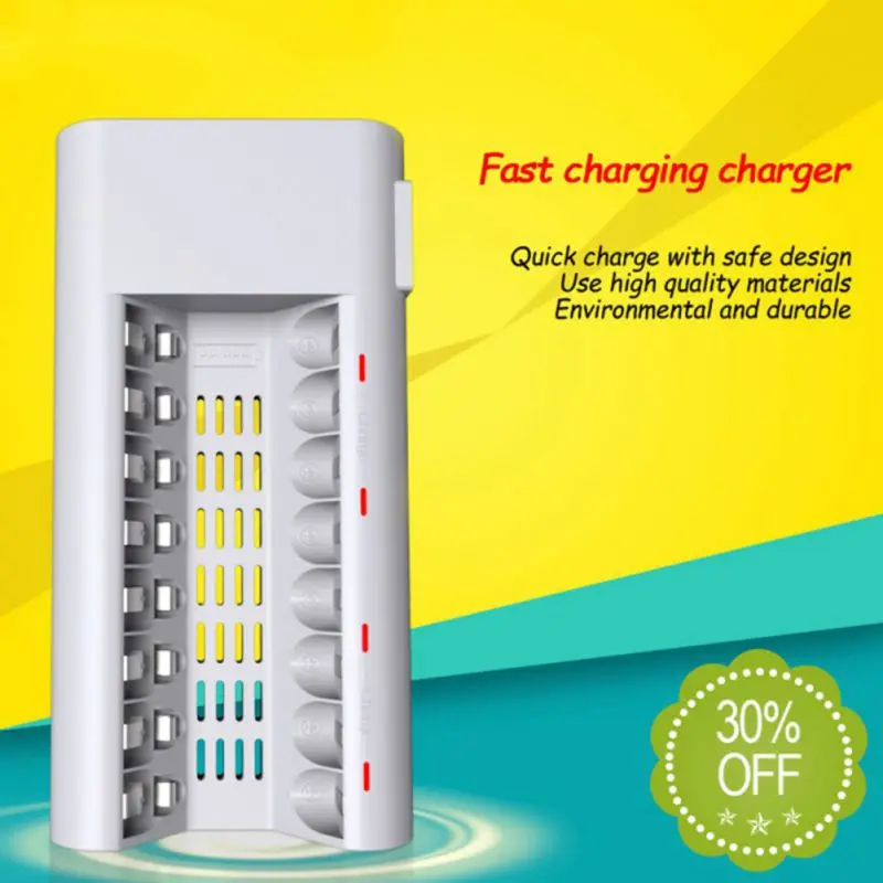 8 слотов зарядное устройство AA/AAA 1,2 V перезаряжаемый аккумулятор зарядное устройство US EU вилка