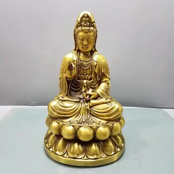 

wedding decoration China Lucky China Seikos red bronze Avalokitesvara Bodhisattva Statue Statue Carved Guanyin means peace