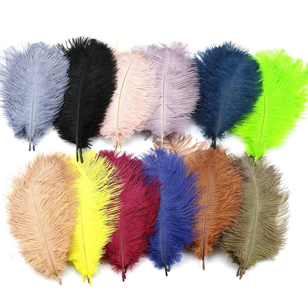Natural Ostrich Feathers Dyed Colorful 15-20 CM Decoration for Wedding Party Dress Clothing Sewing Crafts Plume 10Pcs/Pack | Дом и сад
