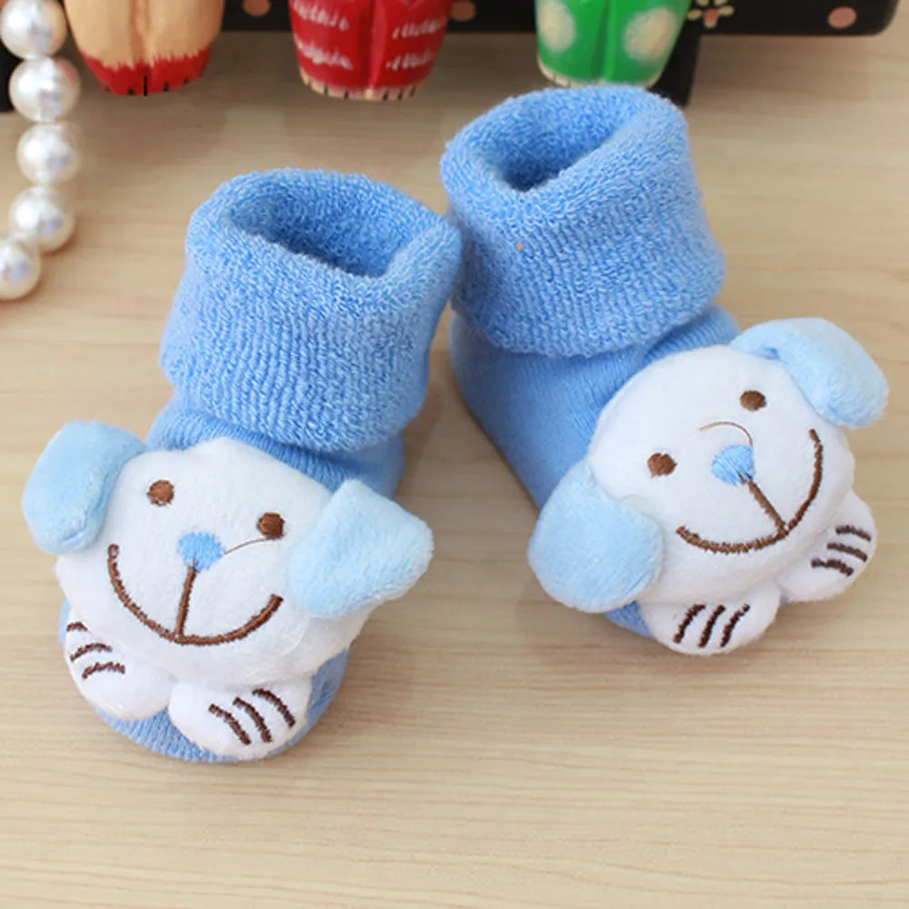 Носочки для детей ясельного возраста зимние милые теплые нескользящие носки с рисунками для новорожденных девочек и мальчиков; теплые носки-тапочки; носки