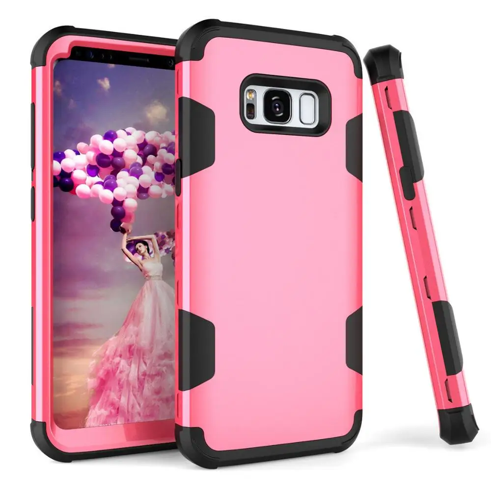 Rose Red Роскошный противоударный чехол для телефона с роботом для samsung Galaxy S9 S8 Plus, Гибридный ТПУ+ резина, защитный чехол для всего тела, задняя крышка - Цвет: Rose Red