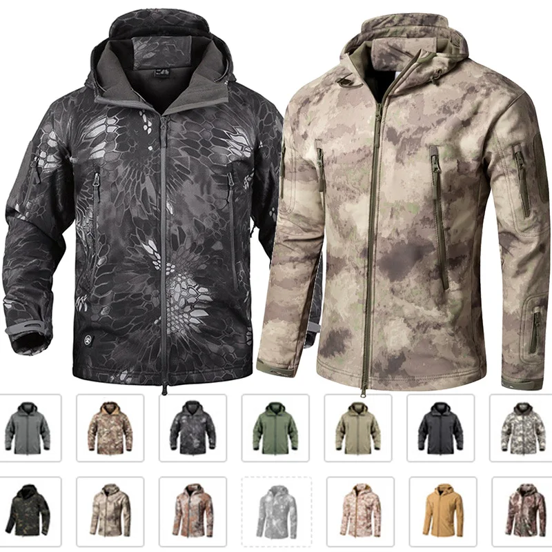 

SJ-MAURIE Outdoor Men Military Tactical Hunting Jacket Waterproof Fleece Hunting Clothes Fishing Hiking Jacket Winter Coat