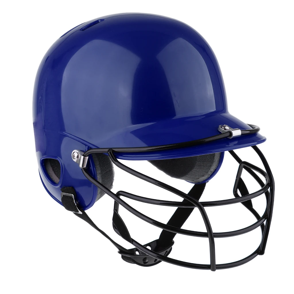 Baseball Batting Helmet Softball Compact Mask Dual Density Impact Head Face Guard with Ear Protector