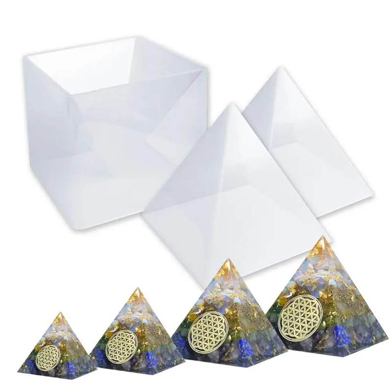 

Large resin molds lets resin pyramid molds, resin silicone molds for DIY orgonite pyramid, orgonite jewelry, large
