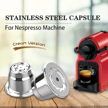 

Capsule for Nespresso Reutilisable InoxRefillable Crema Espresso Reusable Coffee Filter for Nespresso Essenza Mini with Tamper