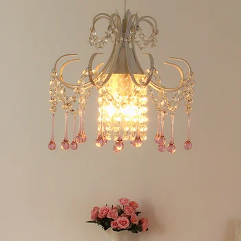 

American Country Pendant Lamp Simple Crystal Pendant Light Single Head Bedroom Lights Balcony Aisle Small Crystal Hanging Lights