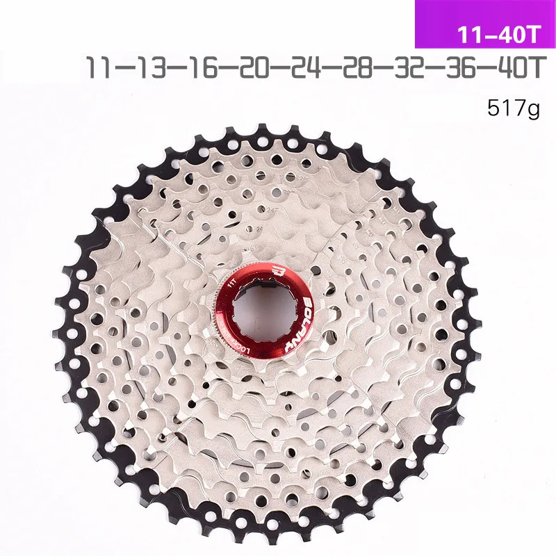 Bolany 9 скоростная кассета MTB 9V 11-42T 11-40T 11-36T 11-32T набор звездочек со встроенной трещоткой для горного велосипеда широкого соотношения Сверхлегкий велосипед маховик cog - Цвет: 11-40T B
