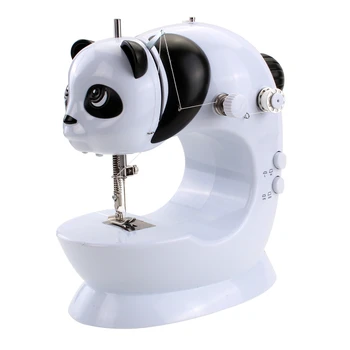 

Mini Electric Sewing Machine High/ Low Speed Double Thread Foot Shape Household Automatic Thread Sewing Machine with Led Light