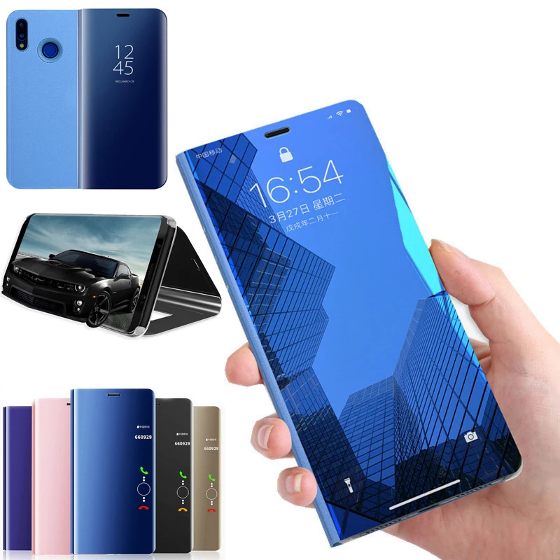 cover honor 8s case smart view plated mirror cases for huawei y5 2019 amn-lx1 fundas 8 s honor8s ksa-lx9 kse-lx9 flip book |