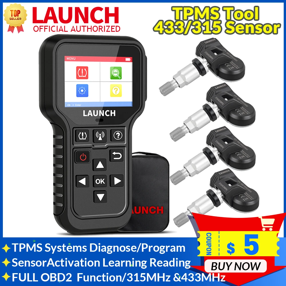 LAUNCH CRT5011E TPMS Tire Activation Diagnostic Tool 315MHz 433MHz Sensor Activation Programing Learning Reading OBD2 Scanner car inspection equipment for sale