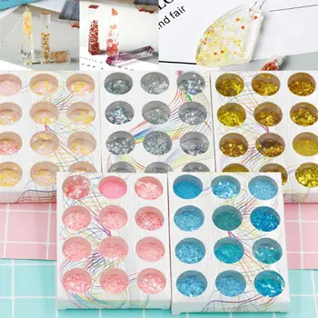 

12 Bottles/Set Shiny Sequin Glittering DIY Filling Materials Filler Epoxy Resin Crafts Jewelry Exquisite Colorful Mini Sequins