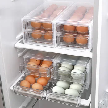 

24 Grids Kitchen Egg Case Egg Box Organizer Refrigerator Storage Box Food Storage Containers Drawer Egg Storage Boxes Organizer