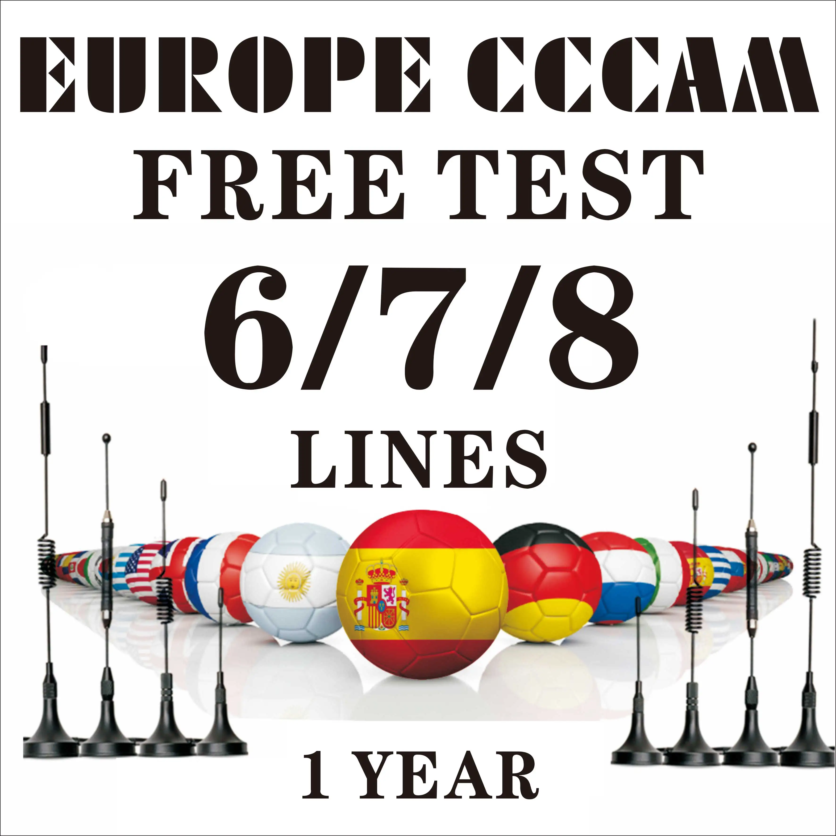 

Stable 1 Year Europe Cccam Cline 6/7/8 lines Spain 1 Year cccam Cline HD Cable For Satellite Receiver DVB-S2